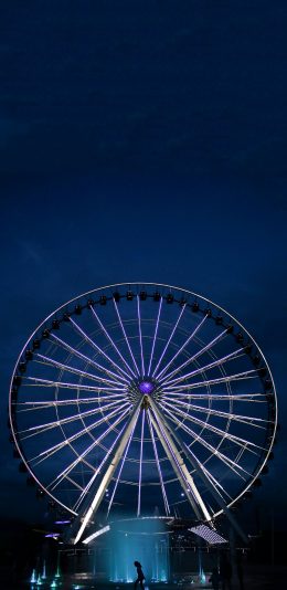 [2436x1125]游乐园 娱乐设施 摩天轮 苹果手机壁纸图片
