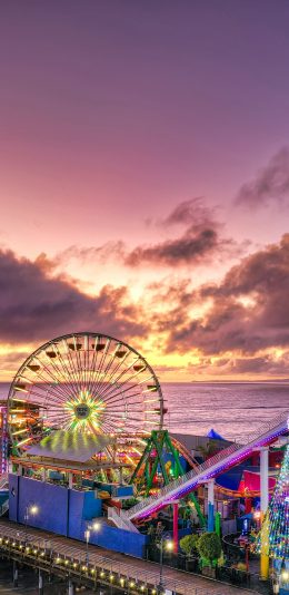 [2436x1125]游乐园 摩天轮 娱乐设施 大海