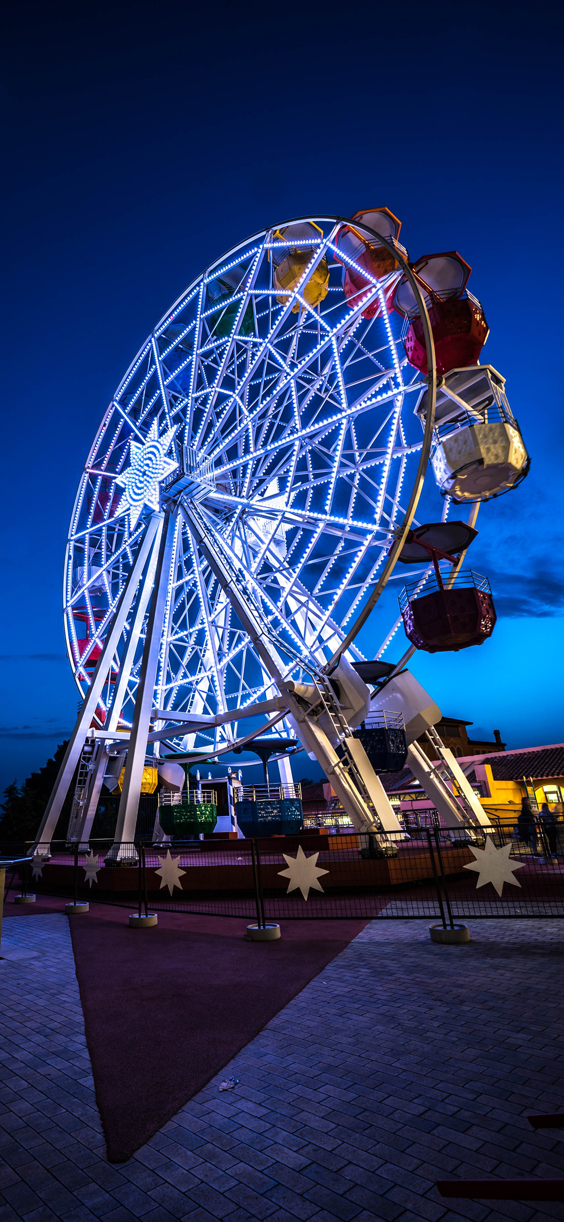 [2436×1125]游乐园 摩天轮 娱乐设施 梦幻 苹果手机壁纸图片