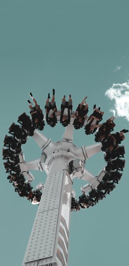 [2436x1125]游乐园 游乐设施 升降 刺激 苹果手机壁纸图片