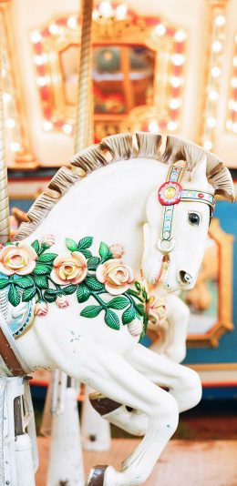 [2436x1125]游乐园 设施 旋转木马 梦幻 工艺 苹果手机壁纸图片