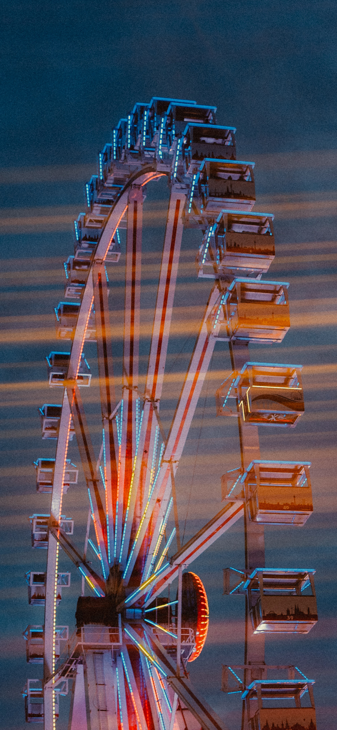 [2436×1125]游乐场 设施 摩天轮 灯光 苹果手机壁纸图片