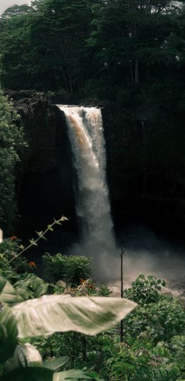 [2436x1125]瀑布 山水 户外 流水 苹果手机壁纸图片