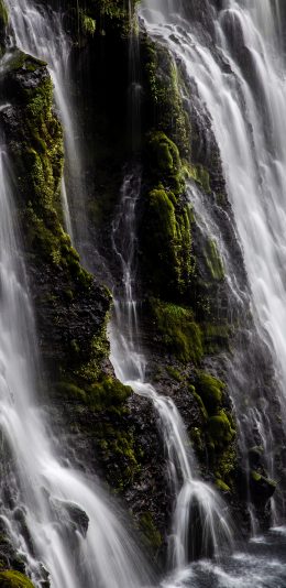 [2436x1125]瀑布 流水 野外 山水 苹果手机壁纸图片