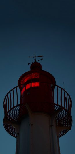 [2436x1125]灯塔 夜晚 昏暗 指引 苹果手机壁纸图片