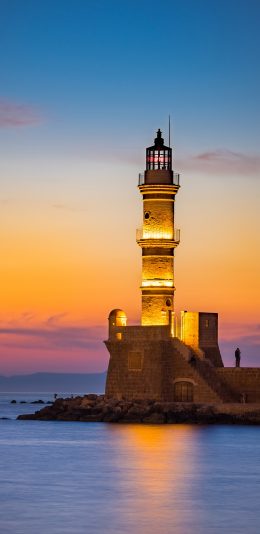 [2436x1125]灯塔 海边 照明 指向标 苹果手机壁纸图片