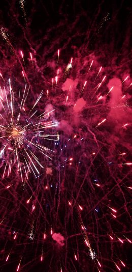 [2436x1125]烟花 夜晚 璀璨 光亮 苹果手机壁纸图片