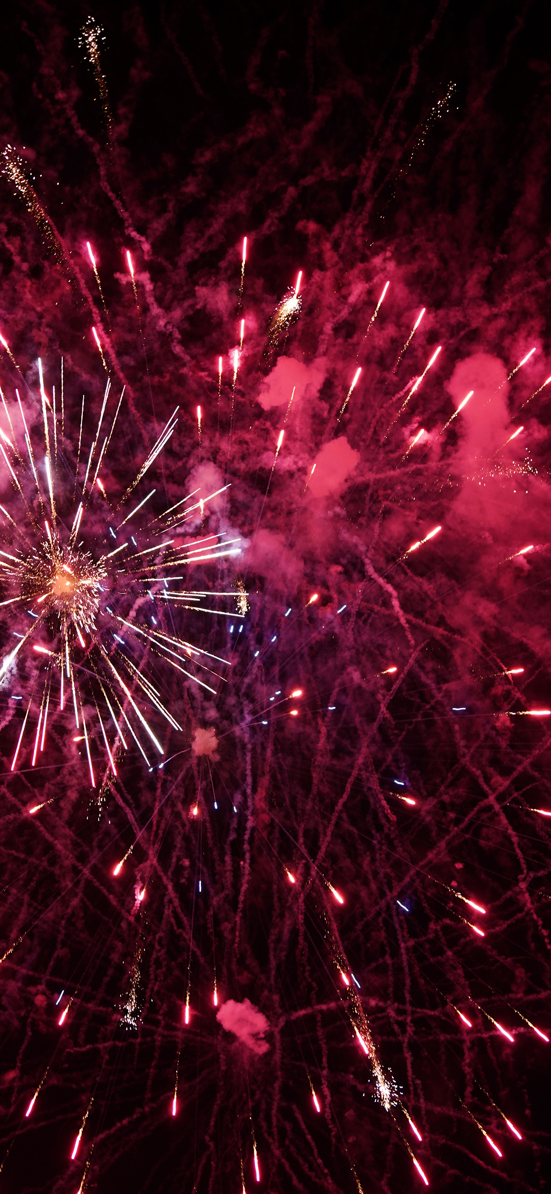 [2436×1125]烟花 夜晚 璀璨 光亮 苹果手机壁纸图片