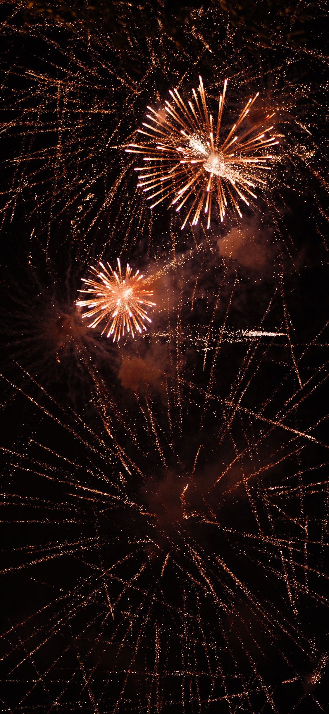 [2436×1125]烟花 夜晚 璀璨 绽放 苹果手机壁纸图片
