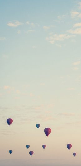 [2436x1125]热气球 上升 高空 远眺 苹果手机壁纸图片