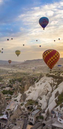 [2436x1125]热气球 土耳其 地貌 景点 苹果手机壁纸图片