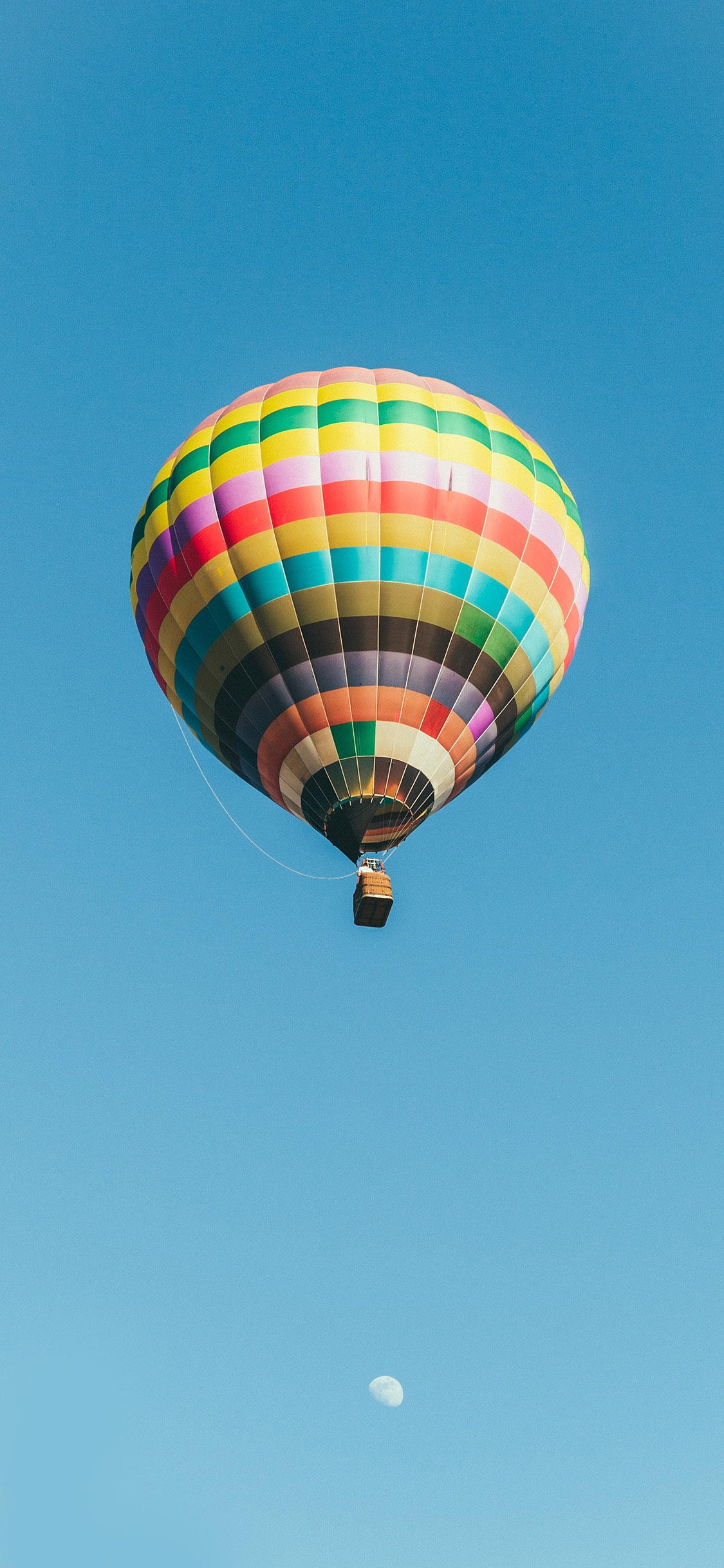 [2436×1125]热气球 天空 唯美 娱乐项目 苹果手机壁纸图片