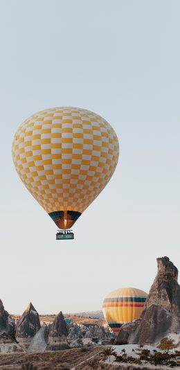 [2436x1125]热气球 游玩 地形 景点 苹果手机壁纸图片