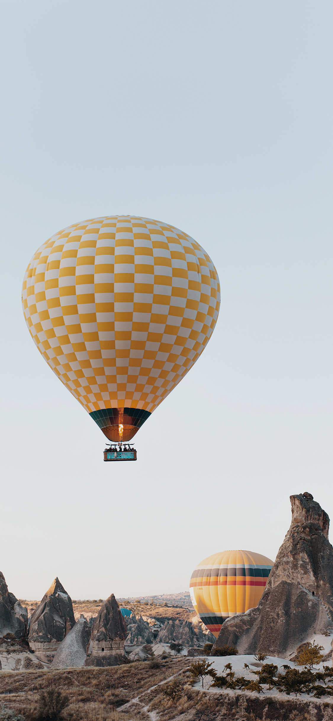 [2436×1125]热气球 游玩 地形 景点 苹果手机壁纸图片