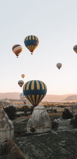 [2436x1125]热气球 飞行 旅行 土耳其 苹果手机壁纸图片