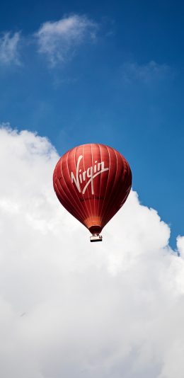 [2436x1125]热气球 高空 蓝天白云 苹果手机壁纸图片