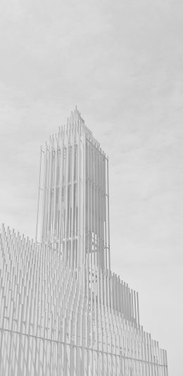 [2436x1125]白 教堂 镂空 意境 苹果手机壁纸图片