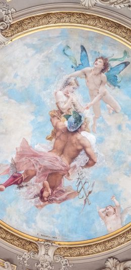 [2436x1125]穹顶 壁画 油画 艺术 苹果手机壁纸图片