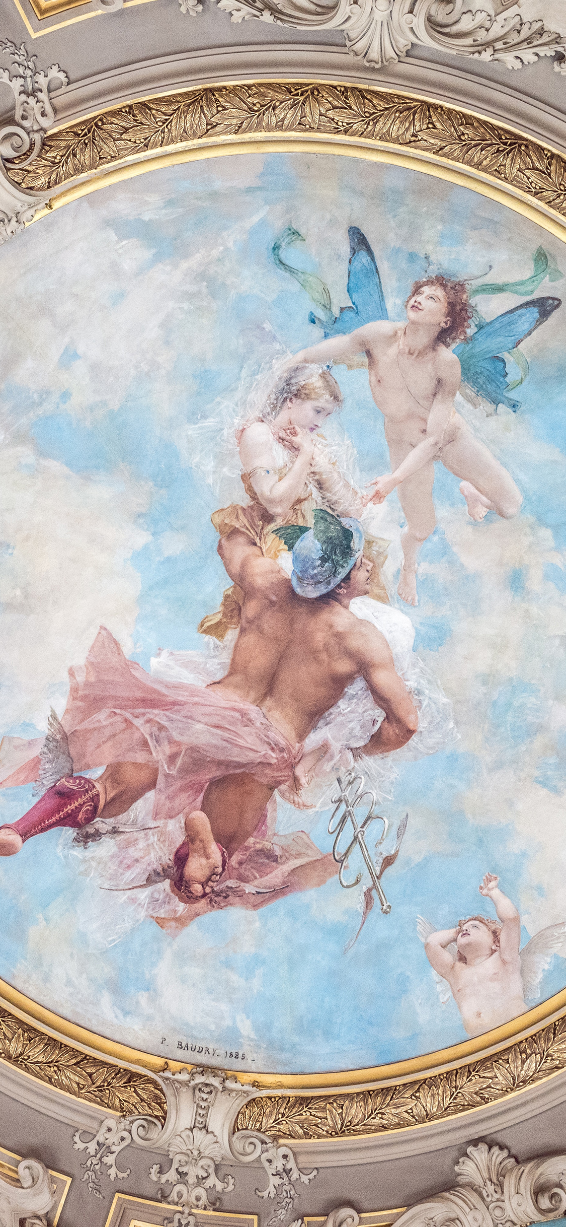 [2436×1125]穹顶 壁画 油画 艺术 苹果手机壁纸图片