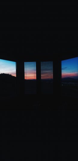 [2436x1125]窗外 黑暗 窗户 天空 云彩 苹果手机壁纸图片