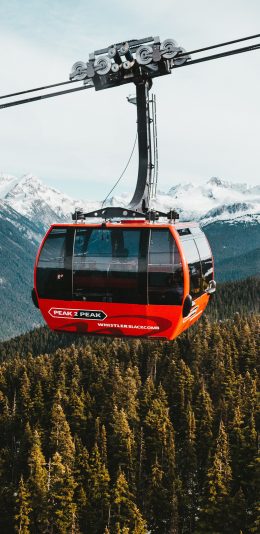 [2436x1125]缆车 线路 高空 游览 苹果手机壁纸图片