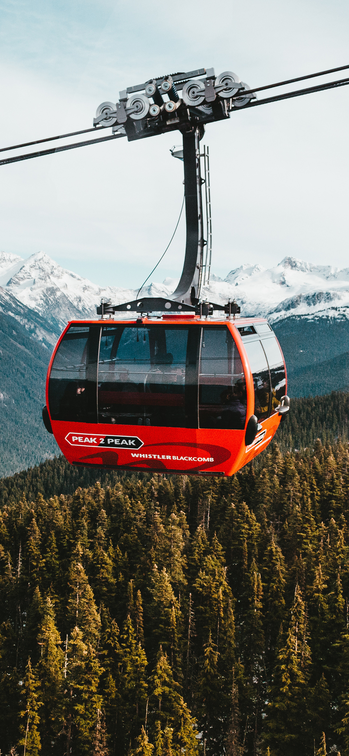 [2436×1125]缆车 线路 高空 游览 苹果手机壁纸图片