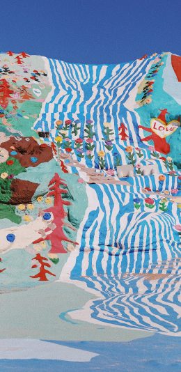 [2436x1125]美国 景点 救赎山 绘画 苹果手机壁纸图片