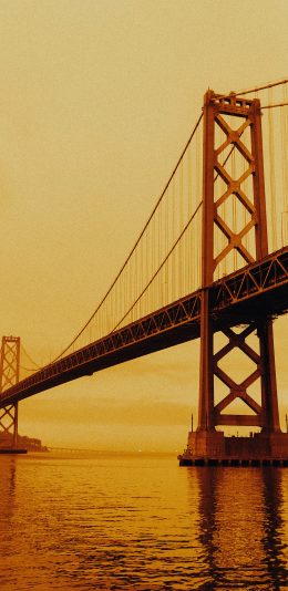 [2436x1125]美国 标志性 建筑 金山大桥 苹果手机壁纸图片