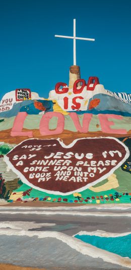 [2436x1125]美国 洛杉矶 景点 救赎山 苹果手机壁纸图片