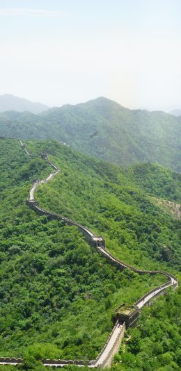 [2436x1125]群山 延绵 长城 地标 古建筑 苹果手机壁纸图片