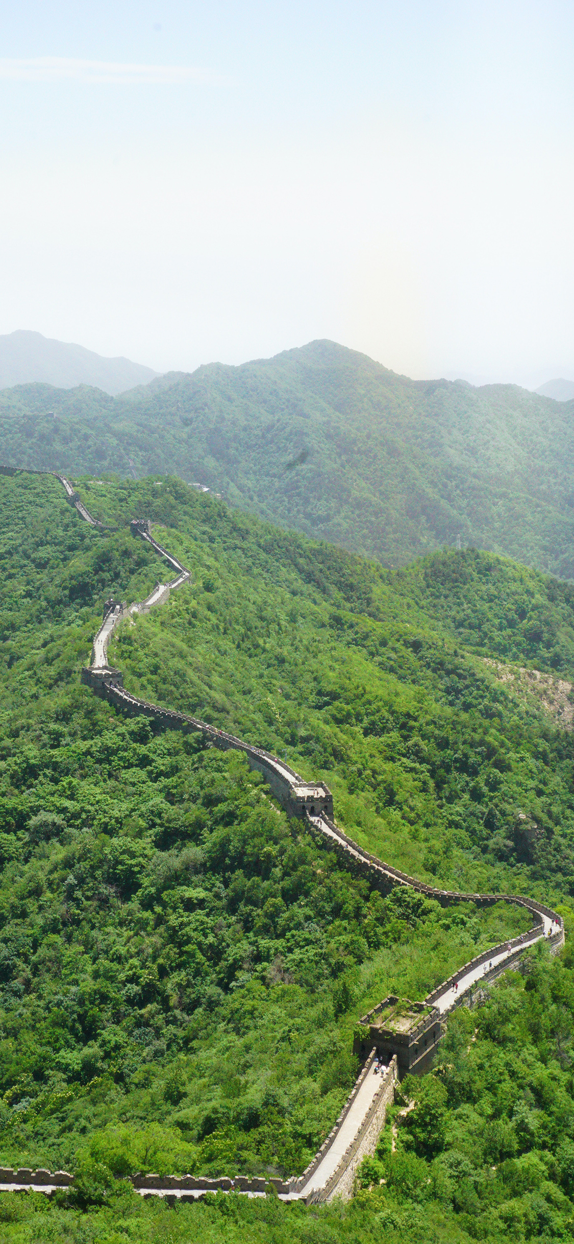 [2436×1125]群山 延绵 长城 地标 古建筑 苹果手机壁纸图片