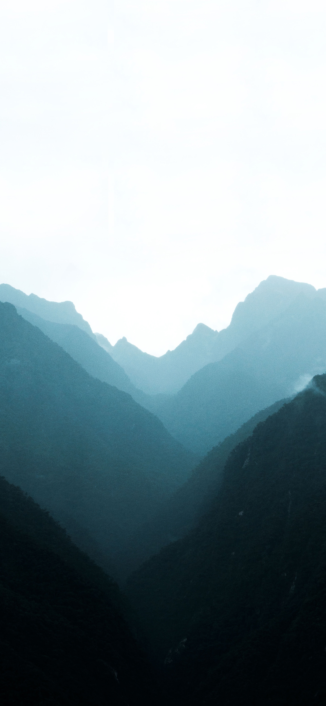 [2436×1125]群山 眺望 航拍 延绵不绝 苹果手机壁纸图片