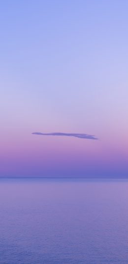 [2436x1125]自然 云空 紫色渐变 大海 分界 朦胧 梦幻 苹果手机壁纸图片