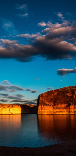 [2436x1125]自然 内海 山峰 云空 美景 苹果手机壁纸图片