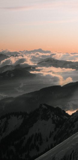 [2436x1125]自然 壮观 山峰 云海 苹果手机壁纸图片