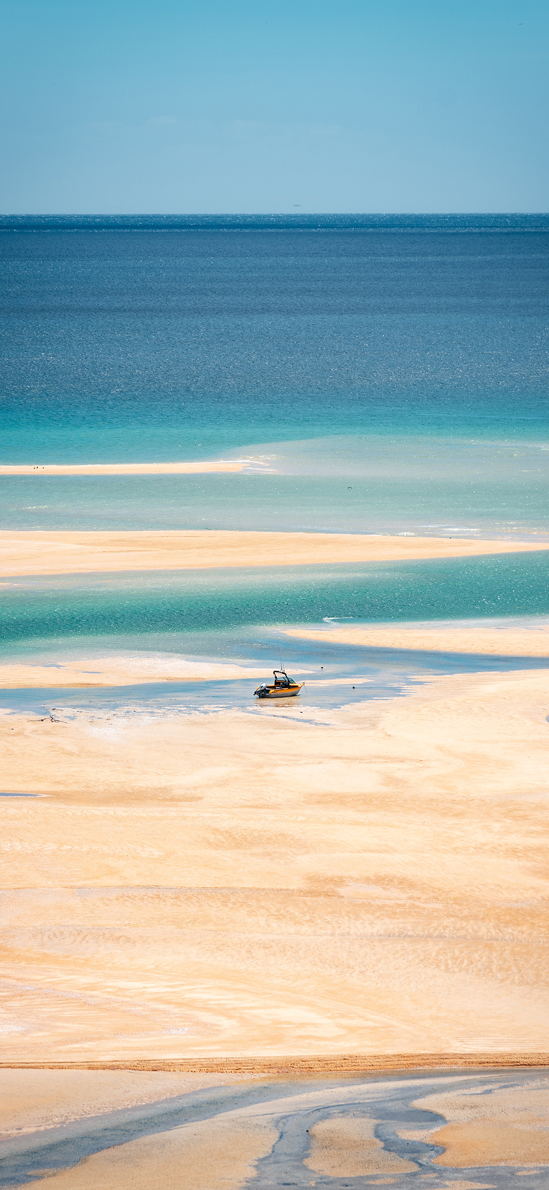 [2436×1125]自然 大海 湛蓝 海滩 美景 苹果手机壁纸图片