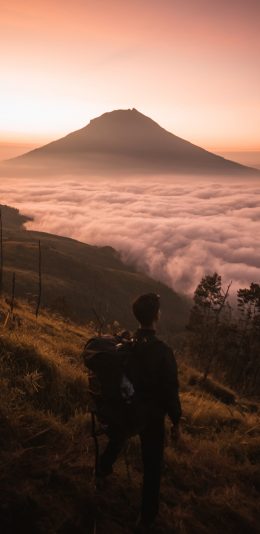 [2436x1125]自然 山峰 云海 壮观 苹果手机壁纸图片
