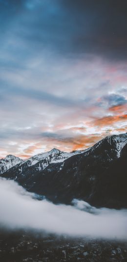 [2436x1125]自然 山峰 烟雾 美景 苹果手机壁纸图片