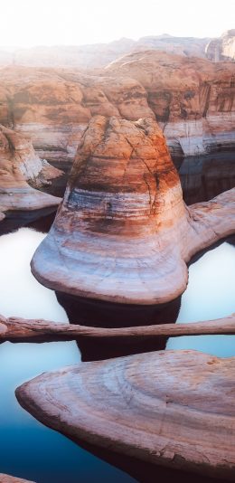 [2436x1125]自然 山峰 群山 湖水 苹果手机壁纸图片