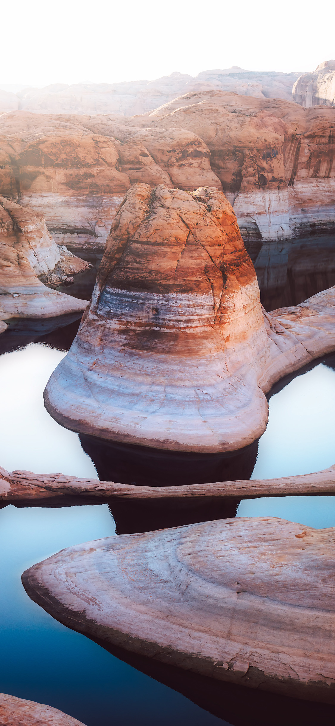 [2436×1125]自然 山峰 群山 湖水 苹果手机壁纸图片