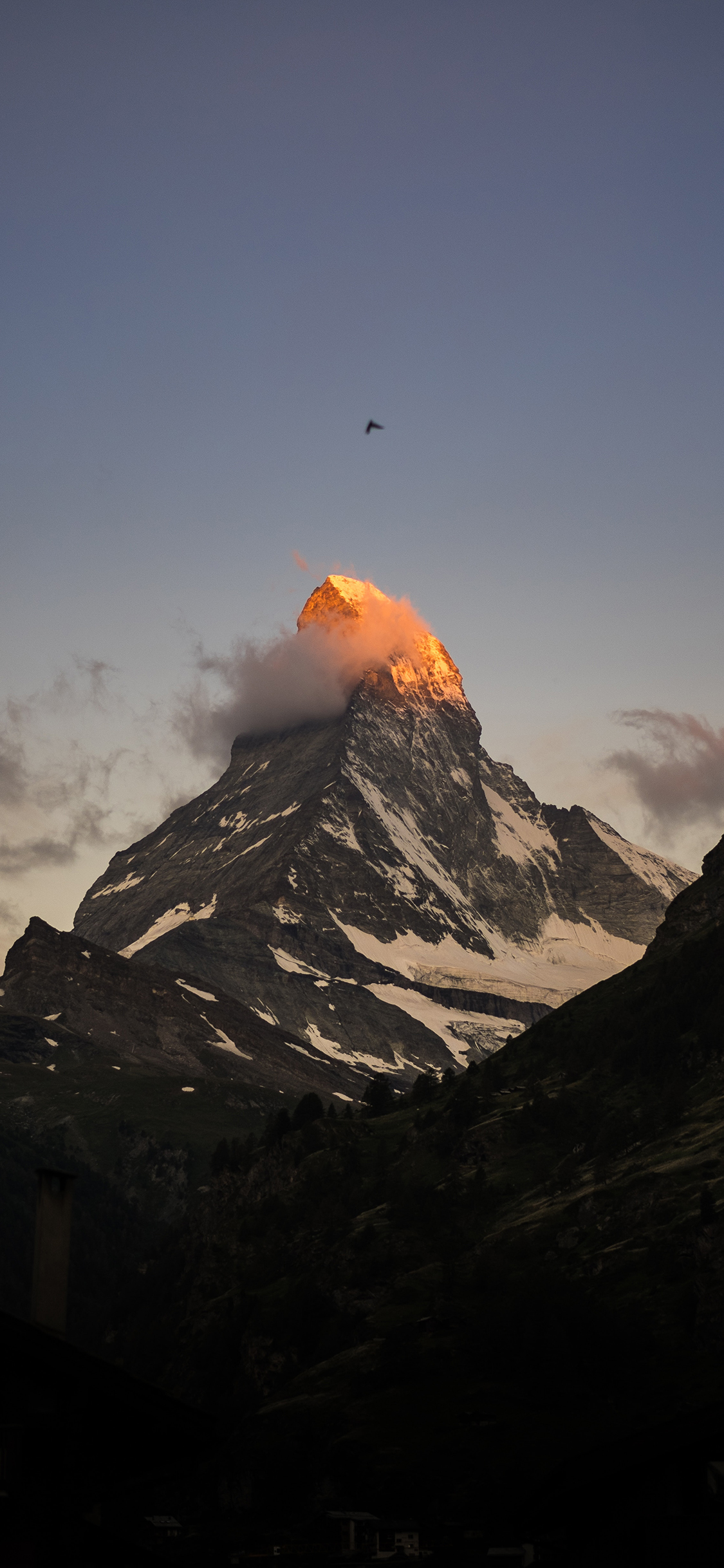 [2436×1125]自然 山峰美景 飞鸟 苹果手机壁纸图片