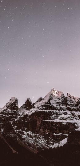 [2436x1125]自然 星空 山峰 美景 白雪 苹果手机壁纸图片