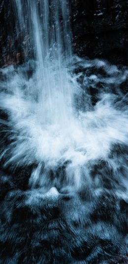 [2436x1125]自然 瀑布 水花 翻涌 苹果手机壁纸图片
