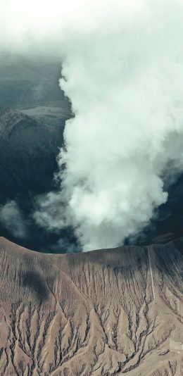 [2436x1125]自然 火山 烟雾 山脉 苹果手机壁纸图片