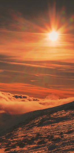 [2436x1125]自然美景 云层 日出 阳光 苹果手机壁纸图片