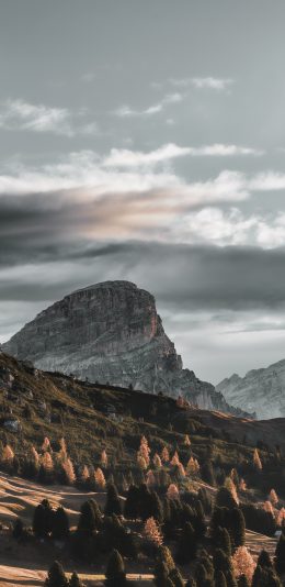 [2436x1125]自然美景 云空 山峰 树木 苹果手机壁纸图片