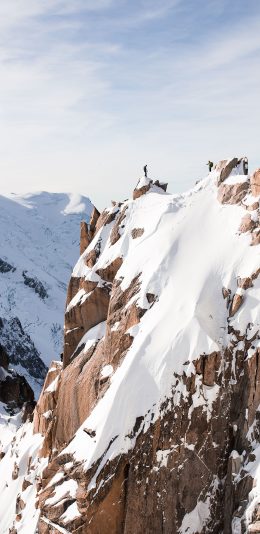 [2436x1125]自然美景 山峰 白雪覆盖 苹果手机壁纸图片