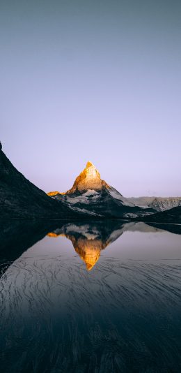[2436x1125]自然风景 湖泊 山峰 苹果手机壁纸图片