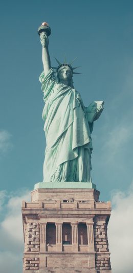 [2436x1125]自由女神像 美国 纽约 雕塑 苹果手机壁纸图片