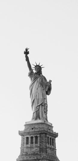 [2436x1125]自由女神像 美国 雕像 苹果手机壁纸图片